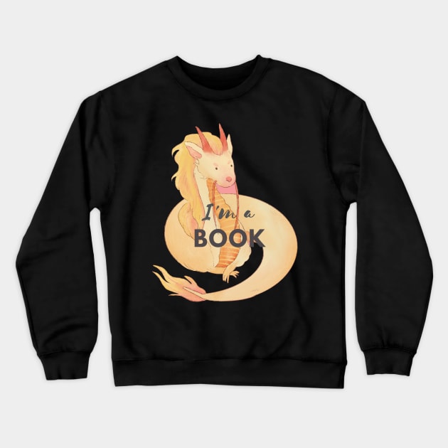 I am a book dragon Crewneck Sweatshirt by a2nartworld